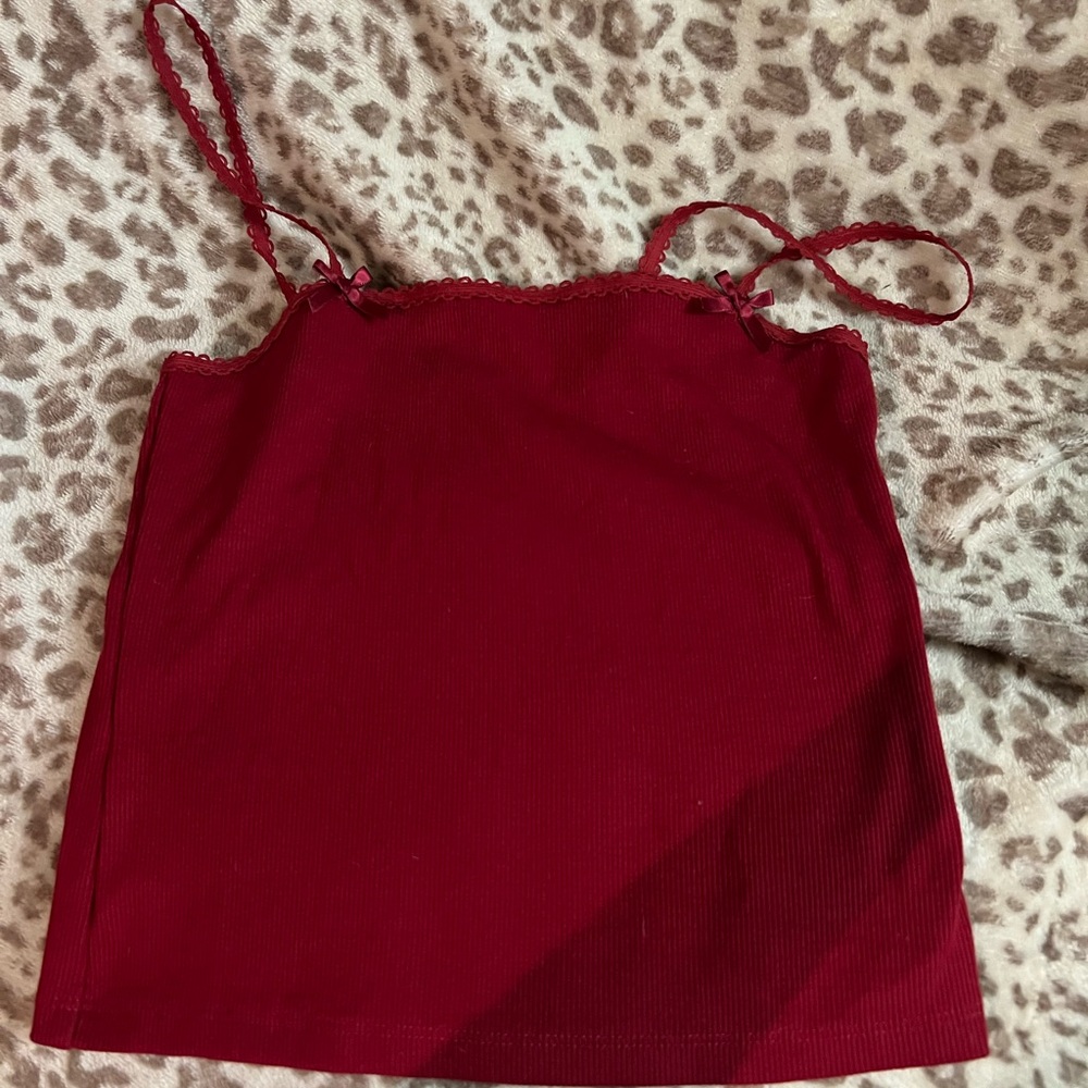 American Eagle Deep Red Lace Top
